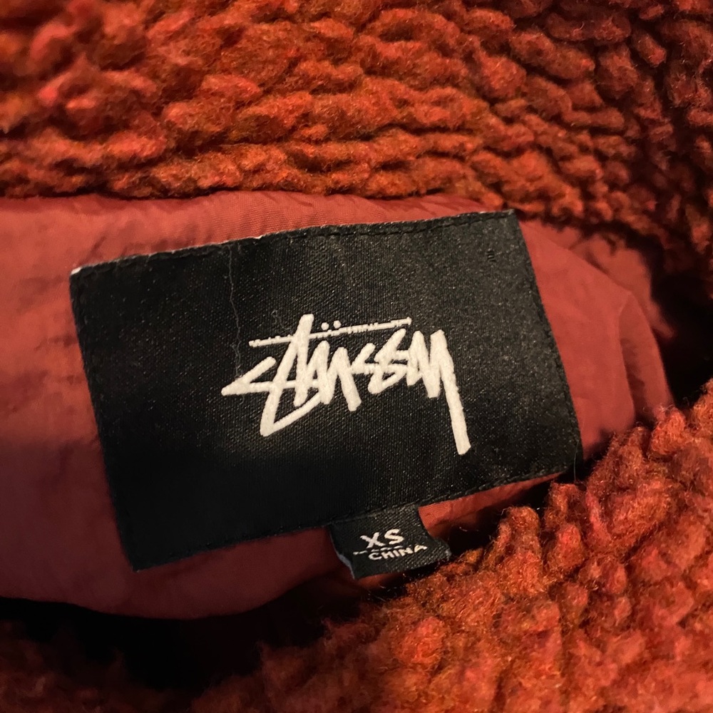 Stüssy Clay Sherpa Fleece Button Down Teddy Jacket Size XS - Picture 8 of 10